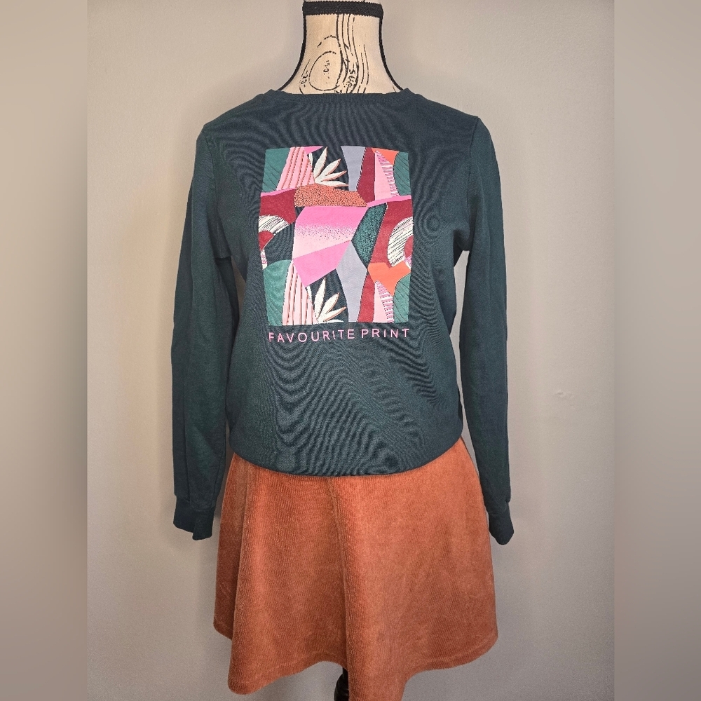 Vero Moda Teal Graphic Sweatshirt